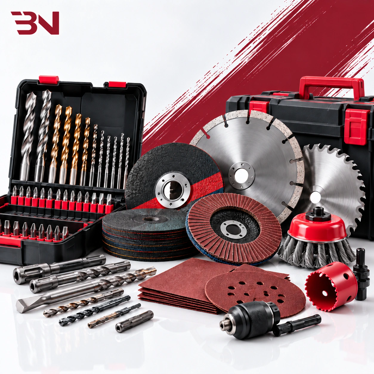 Drill bits, cutting discs, blades and abrasives